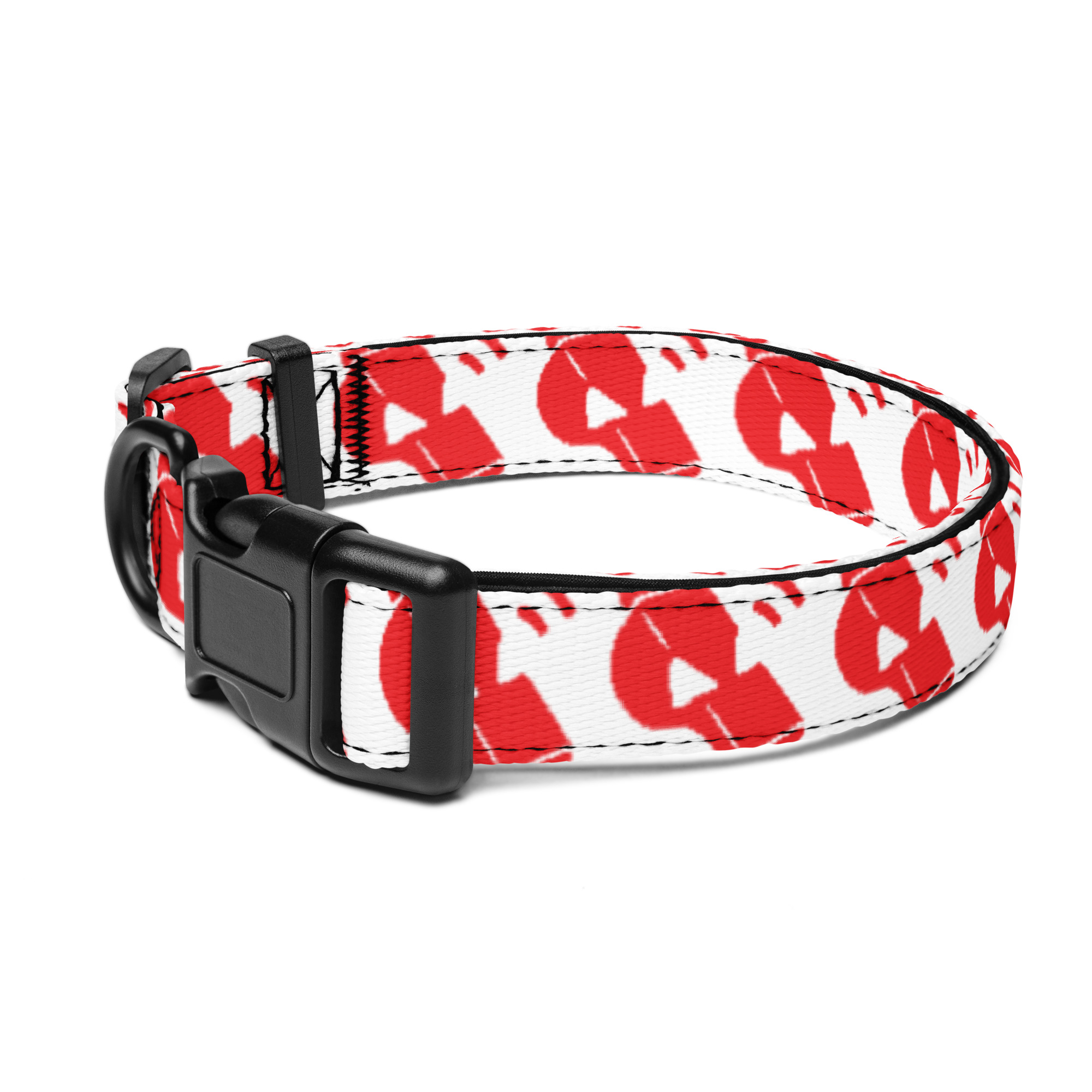 Red Whistle Pet Collar - White